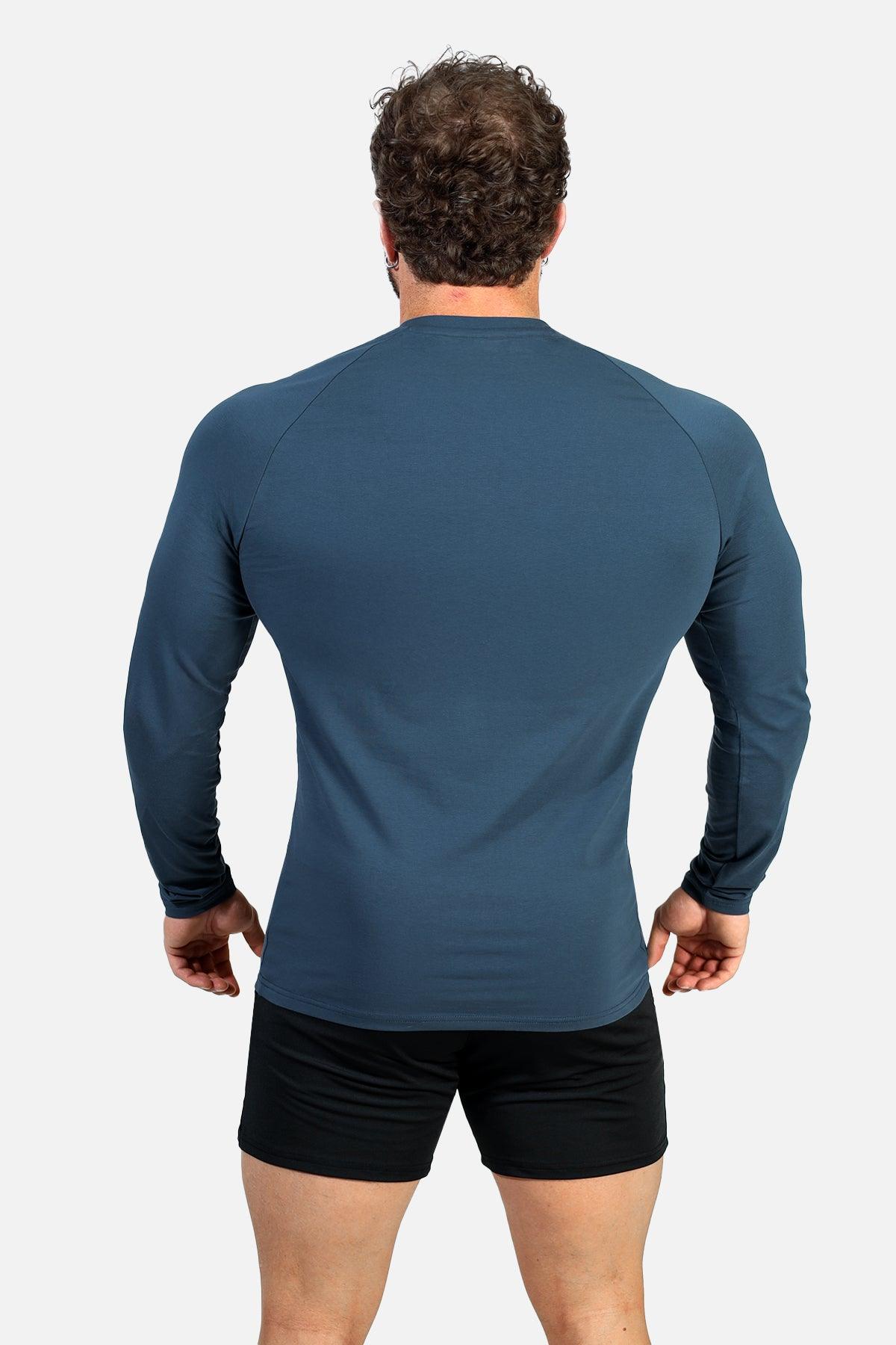 Jed North Titan Muscle-Fit Long Sleeve T-Shirt - Steel Blue