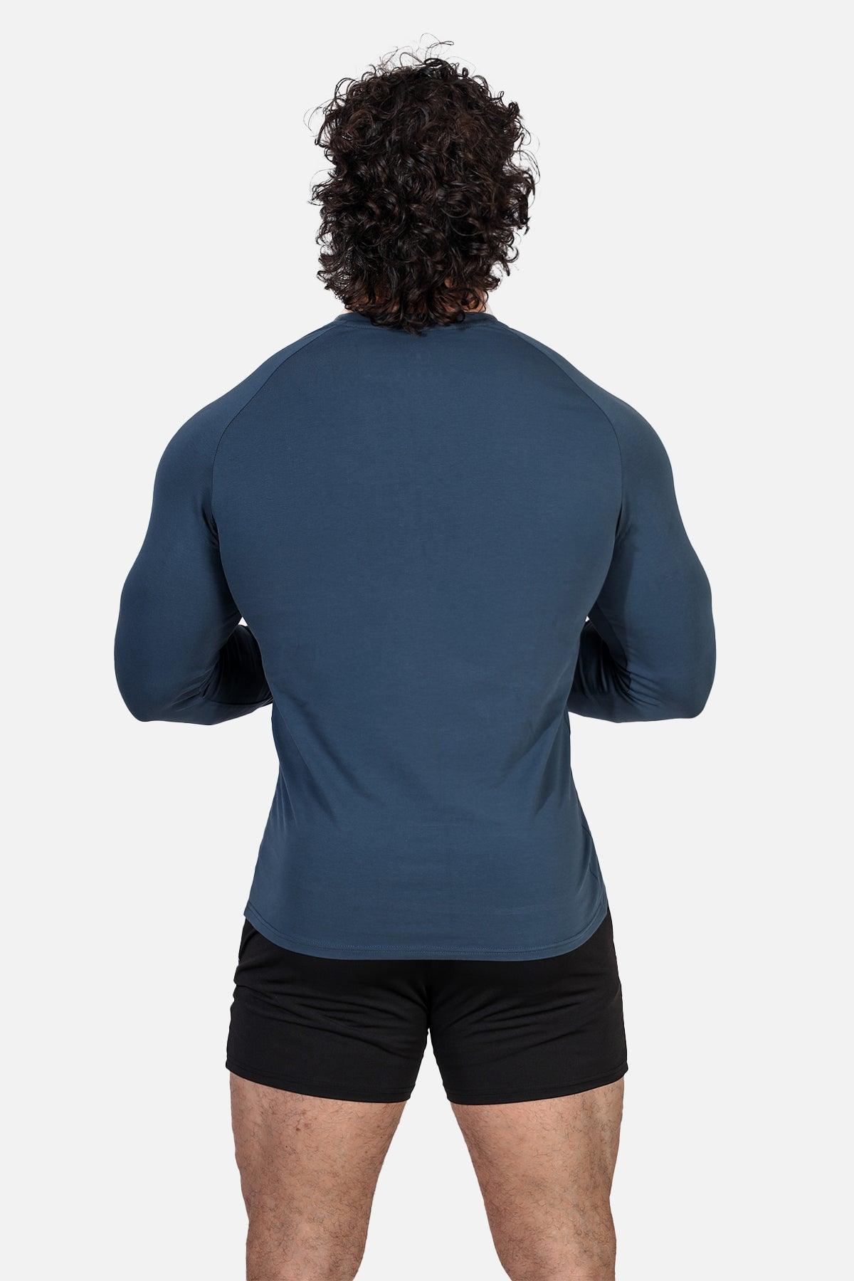 Jed North Titan Muscle-Fit Long Sleeve T-Shirt - Steel Blue