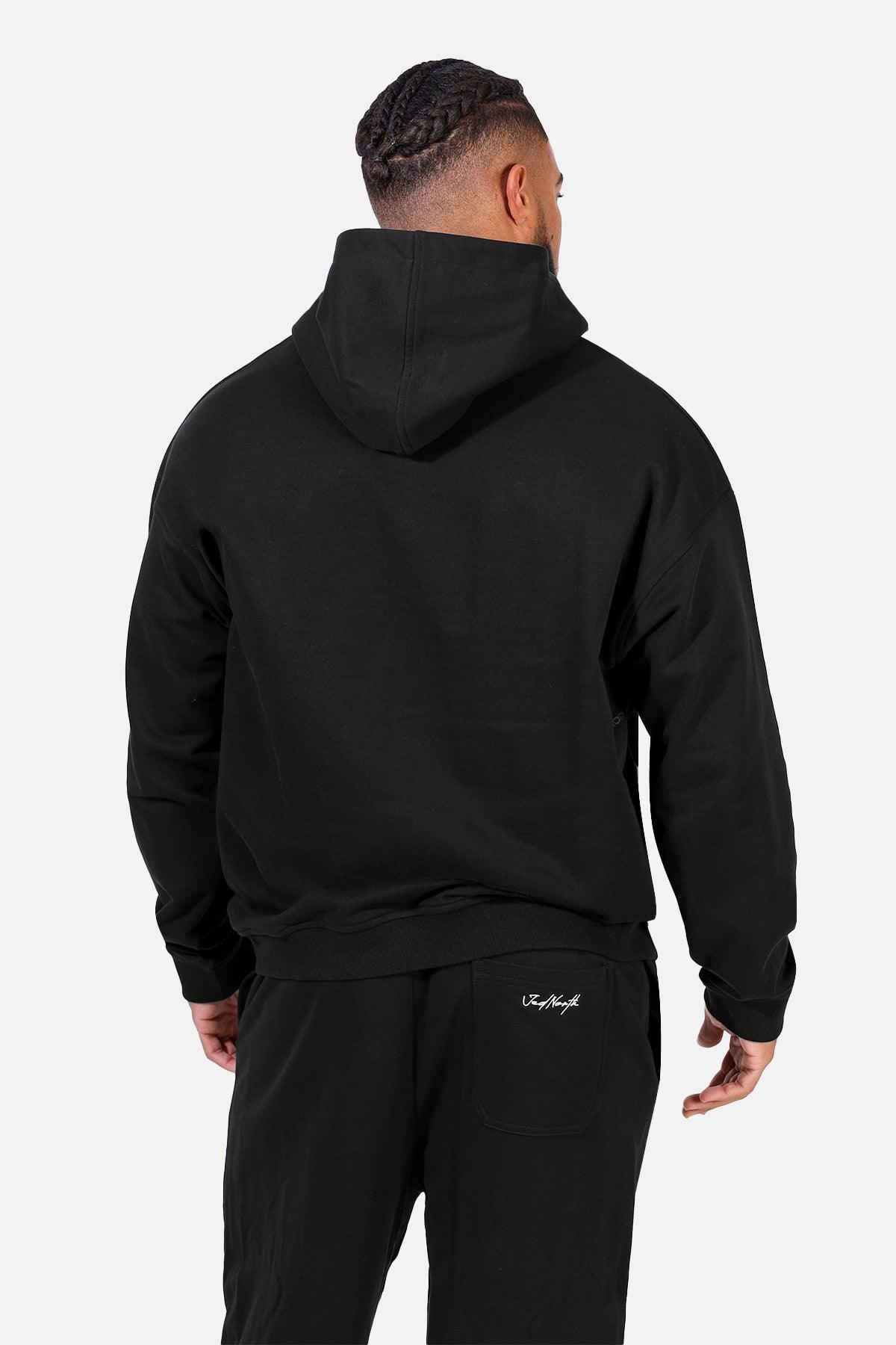 Jed North Essentials Relaxed Hoodie - Schwarz