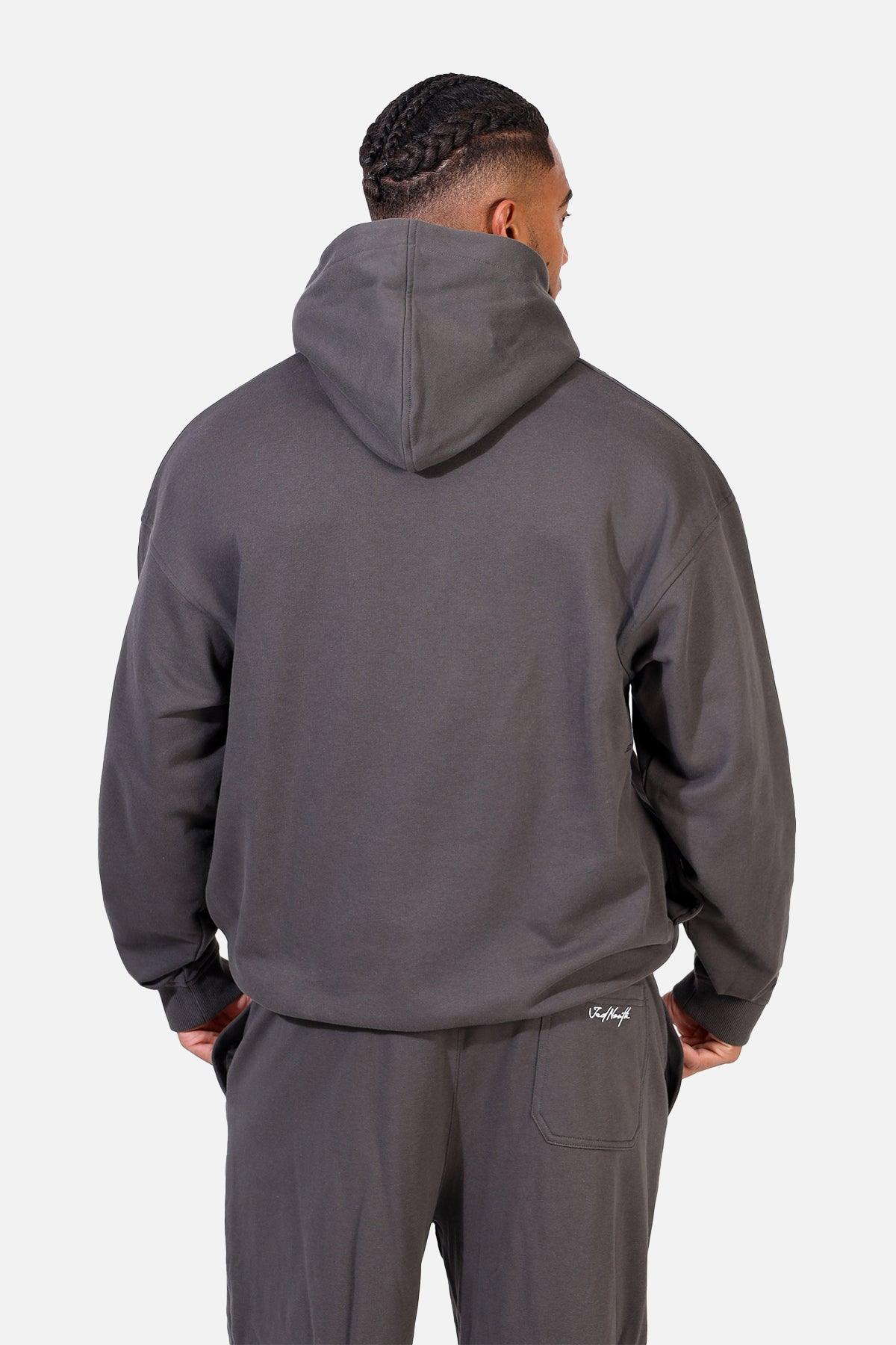 Jed North Essentials Relaxed Hoodie - Dunkelgrau