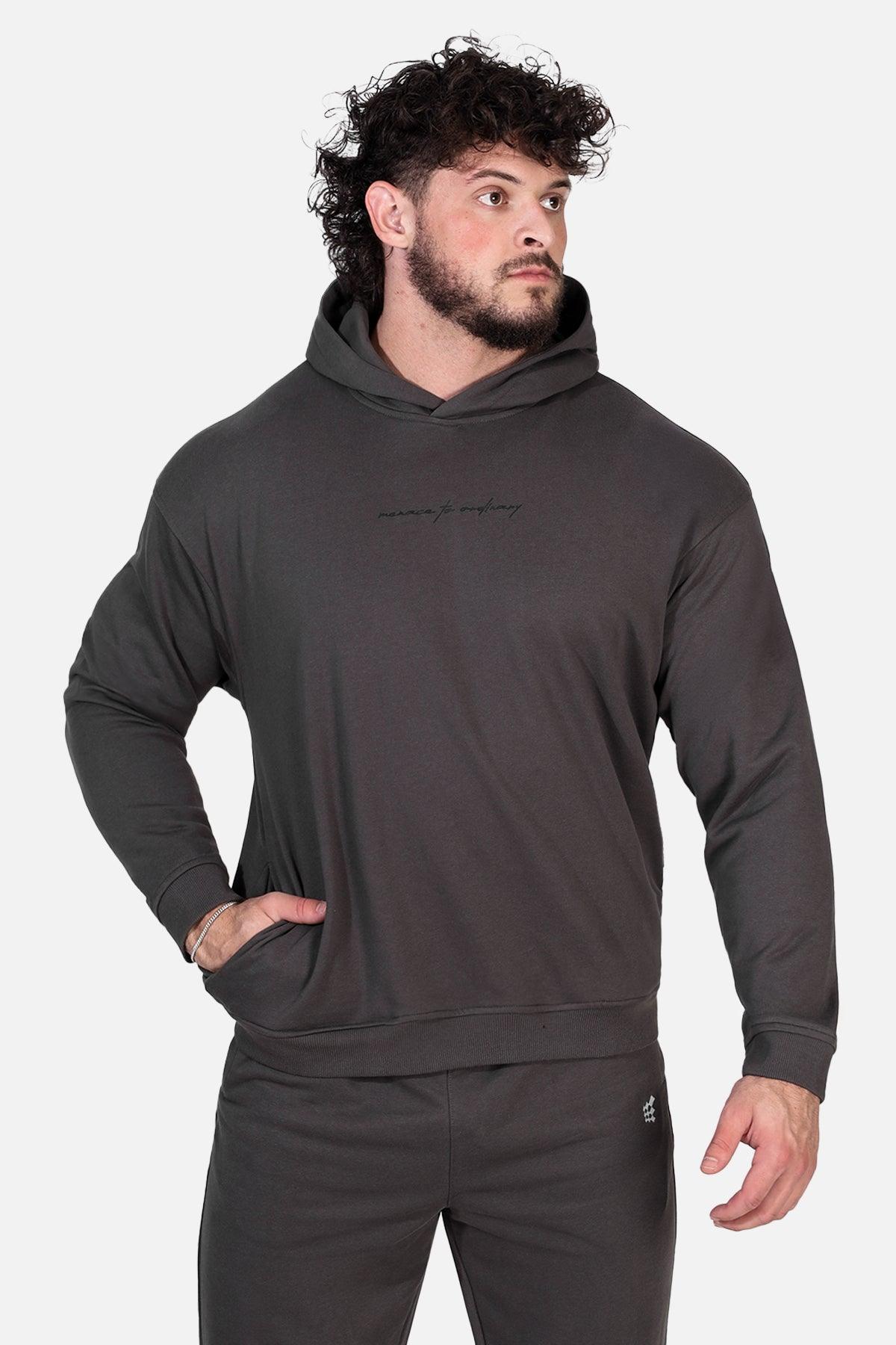 Jed North Essentials Relaxed Hoodie - Dunkelgrau