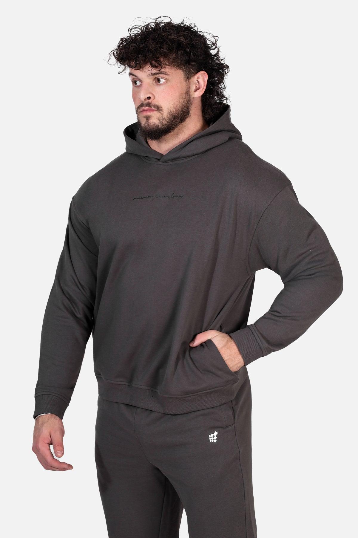 Jed North Essentials Relaxed Hoodie - Dunkelgrau