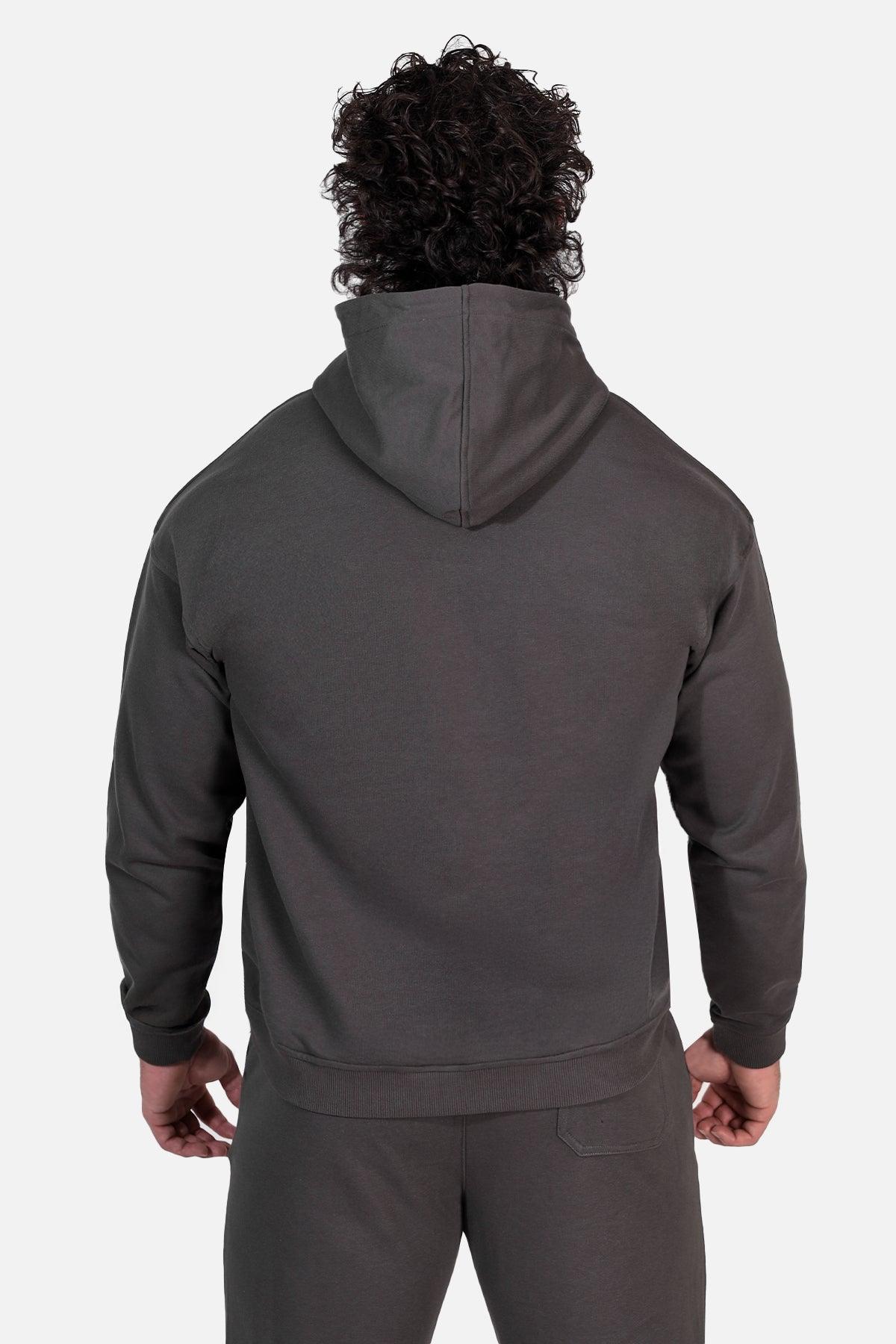 Jed North Essentials Relaxed Hoodie - Dunkelgrau