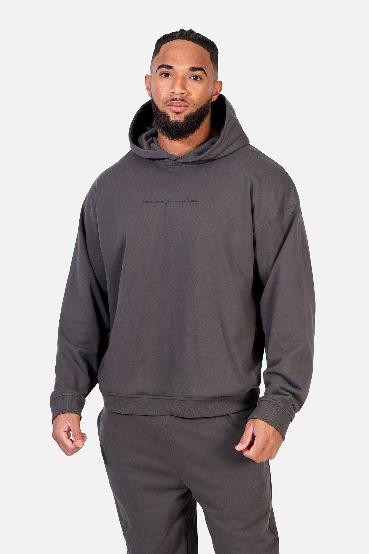 Jed North Essentials Relaxed Hoodie - Dunkelgrau