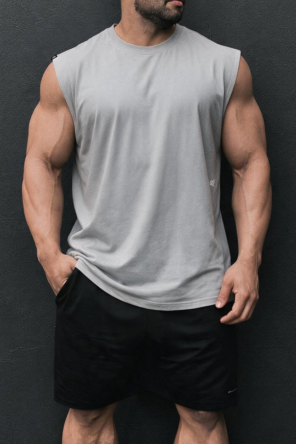 Jed North Men's Retro Oversized Muscle Tee - Light Gray