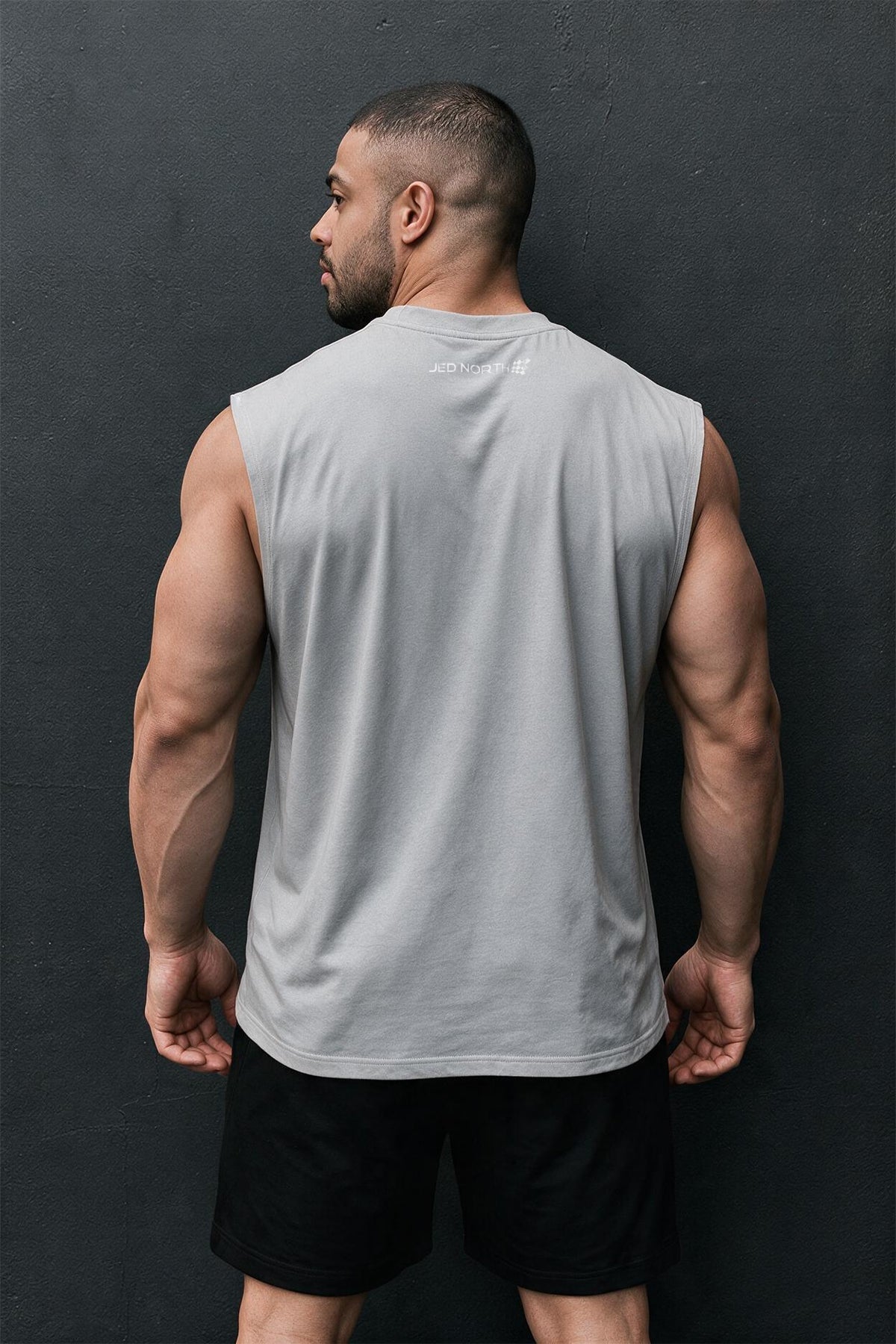 Jed North Men's Retro Oversized Muscle Tee - Light Gray