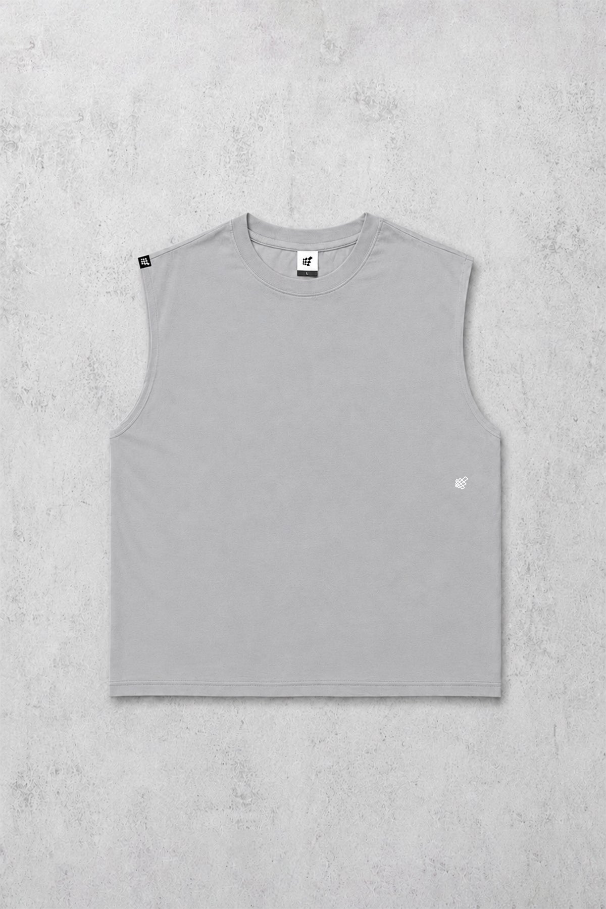Jed North Men's Retro Oversized Muscle Tee - Light Gray