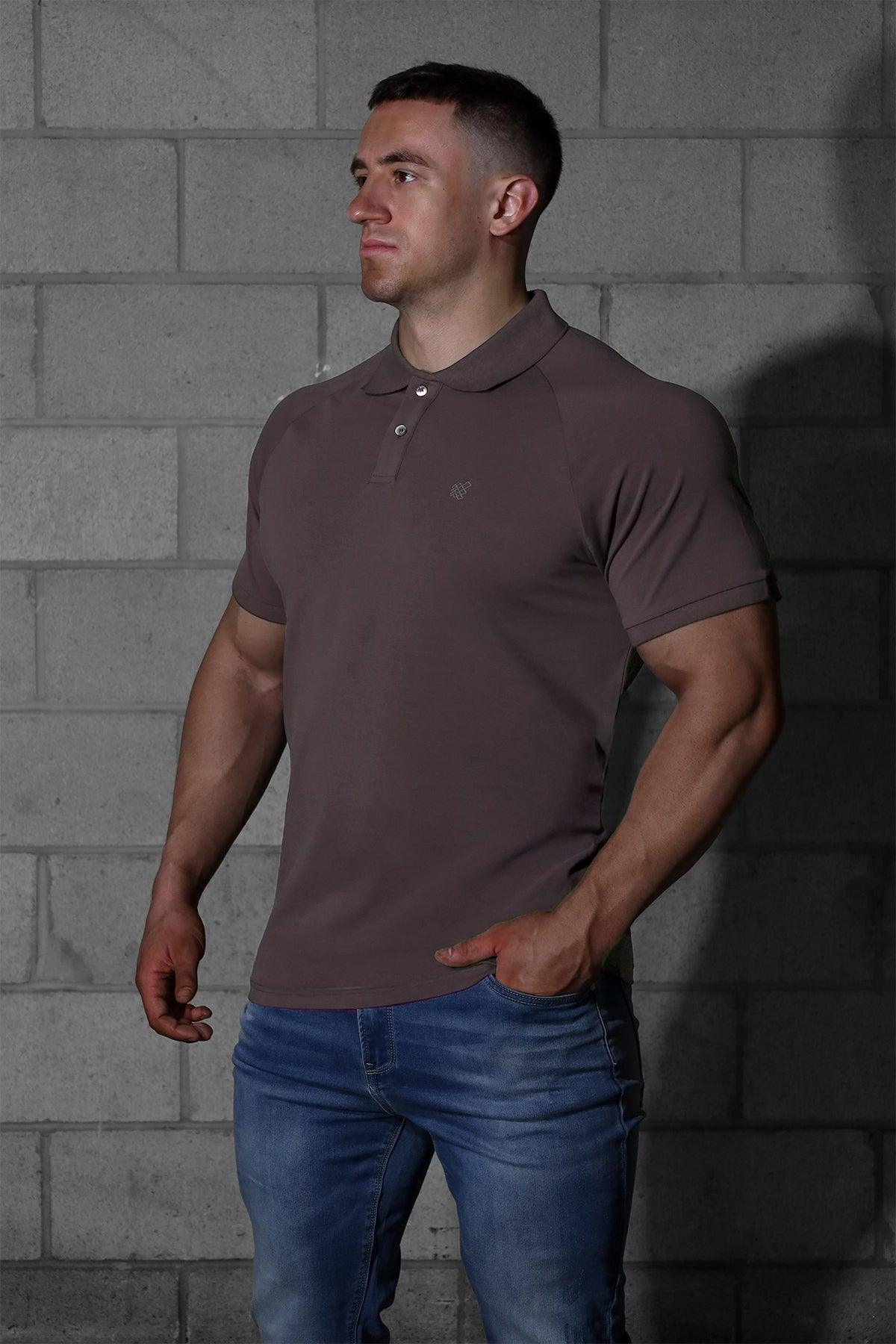 Jed North Muscle Fit All-Day Polo T-Shirt - Dunkelgrau