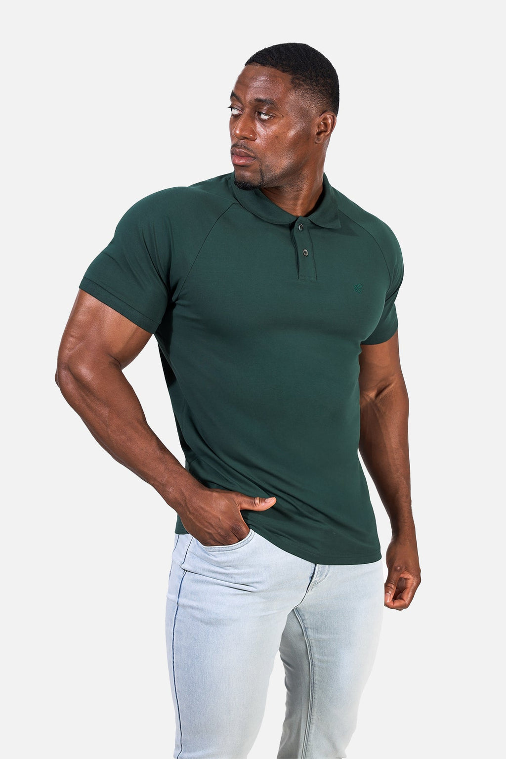Jed North Men's Muscle Fit All-Day Polo T-Shirt - Evergreen