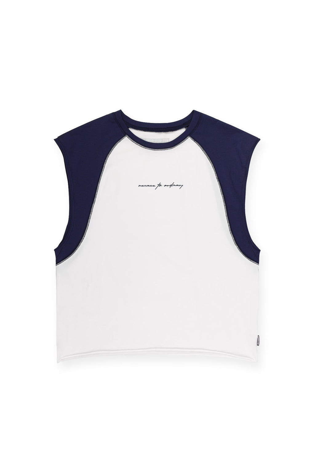 Jed North Men's Raglan Sleeveless Tank Top - White & Navy