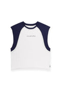 Jed North Men's Raglan Sleeveless Tank Top - White & Navy