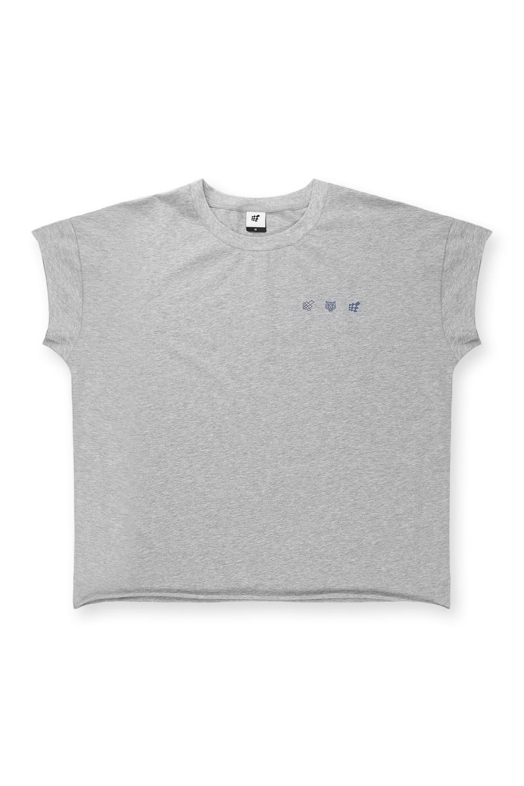 Jed North Oversized Raw-Cut Cropped Tee – Heather Grey