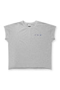 Jed North Oversized Raw-Cut Cropped Tee – Heather Grey