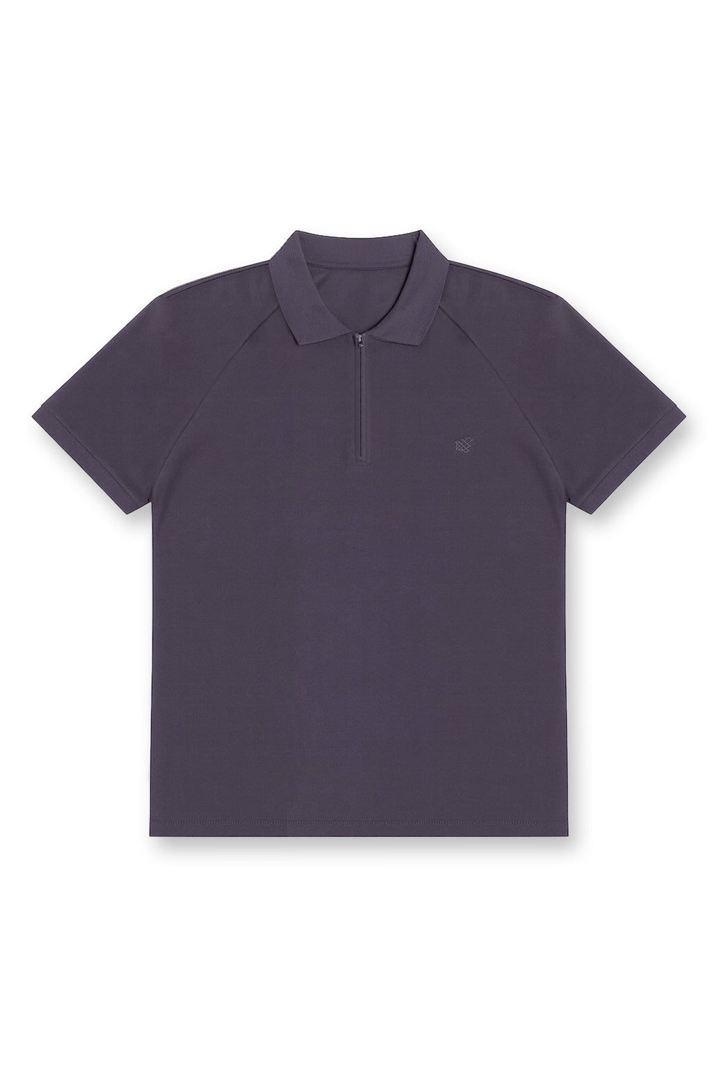 Jed North Premium Muscle-Fit Polo-T-Shirt mit Reißverschluss – Dunkelgrau