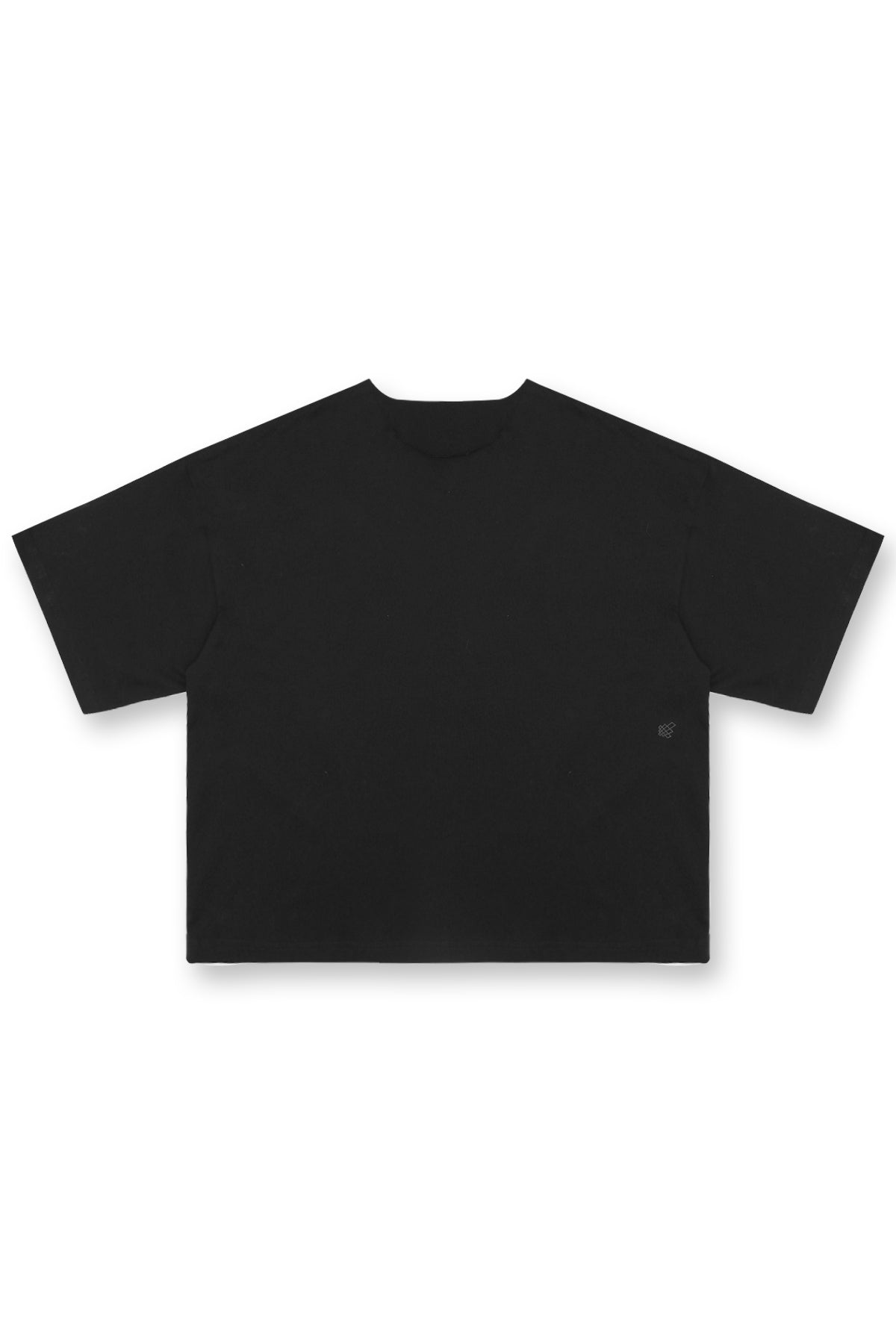 Jed North Raw-Cut Boxy Crop Tee – Schwarz