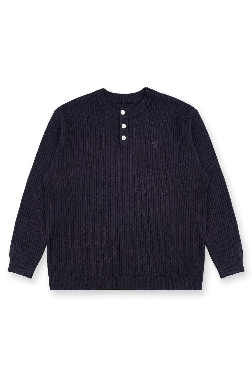 Jed North Men's Classic Henley Sweater  - Dark Gray