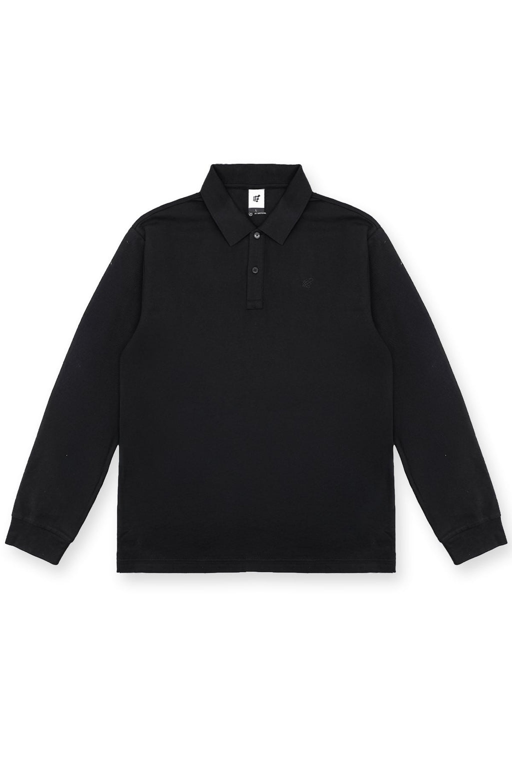 Jed North Men's Polo Button-Up Longsleeve - Black