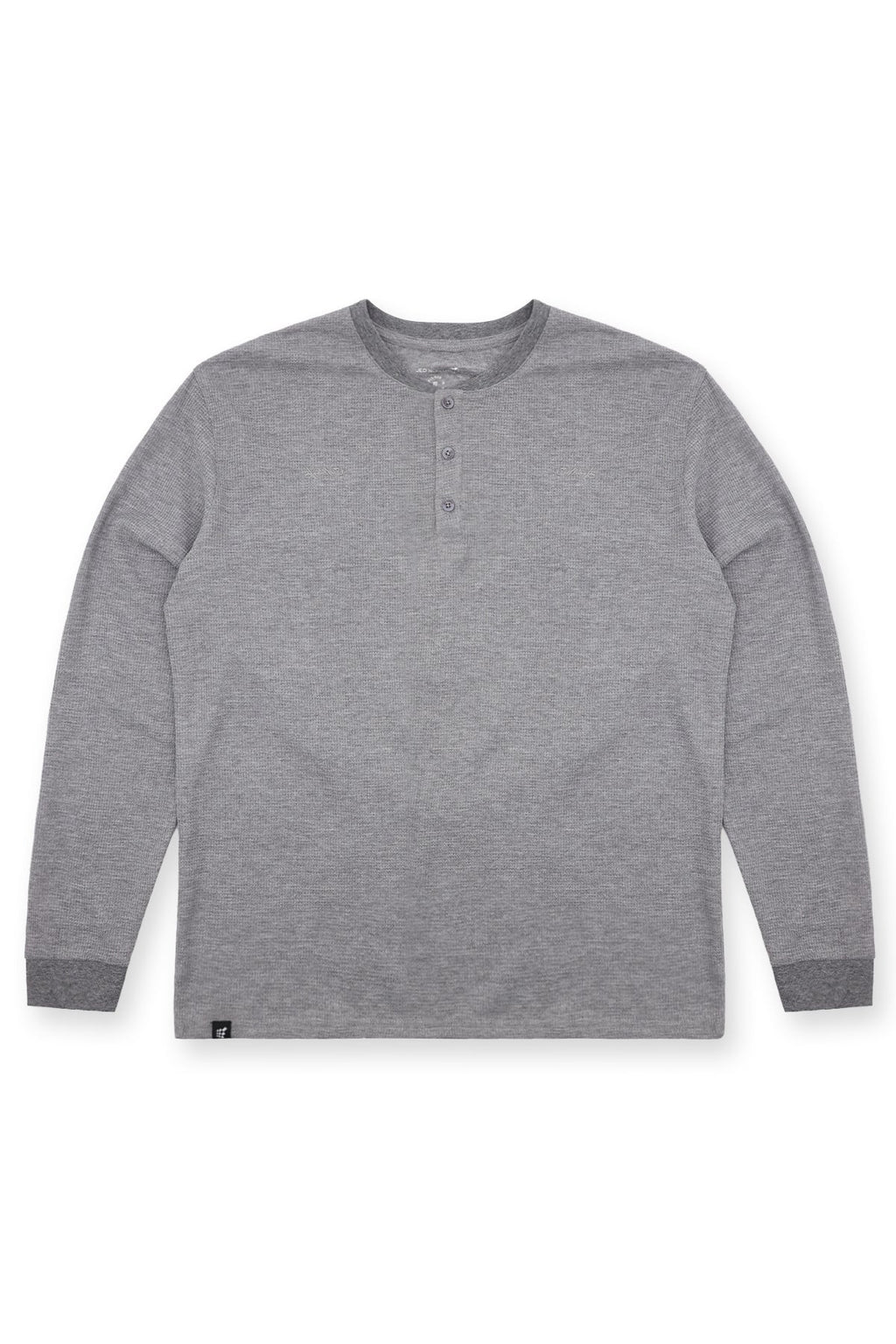 Jed North Men's Waffle Knit Henley Long Sleeve T-Shirt - Dark Gray