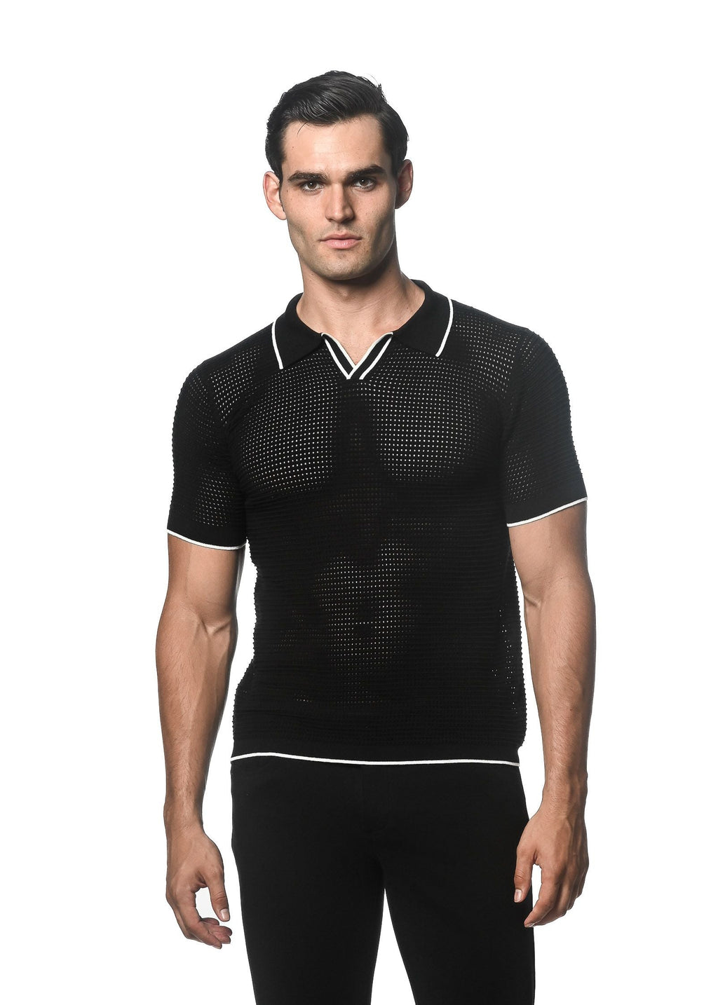 POLO DE PUNTO CON CUELLO JOHNNY Y RIBETE