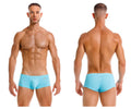 Light blue JOR 2166 Nova trunks with a subtle logo on the left hip designed for athletic use