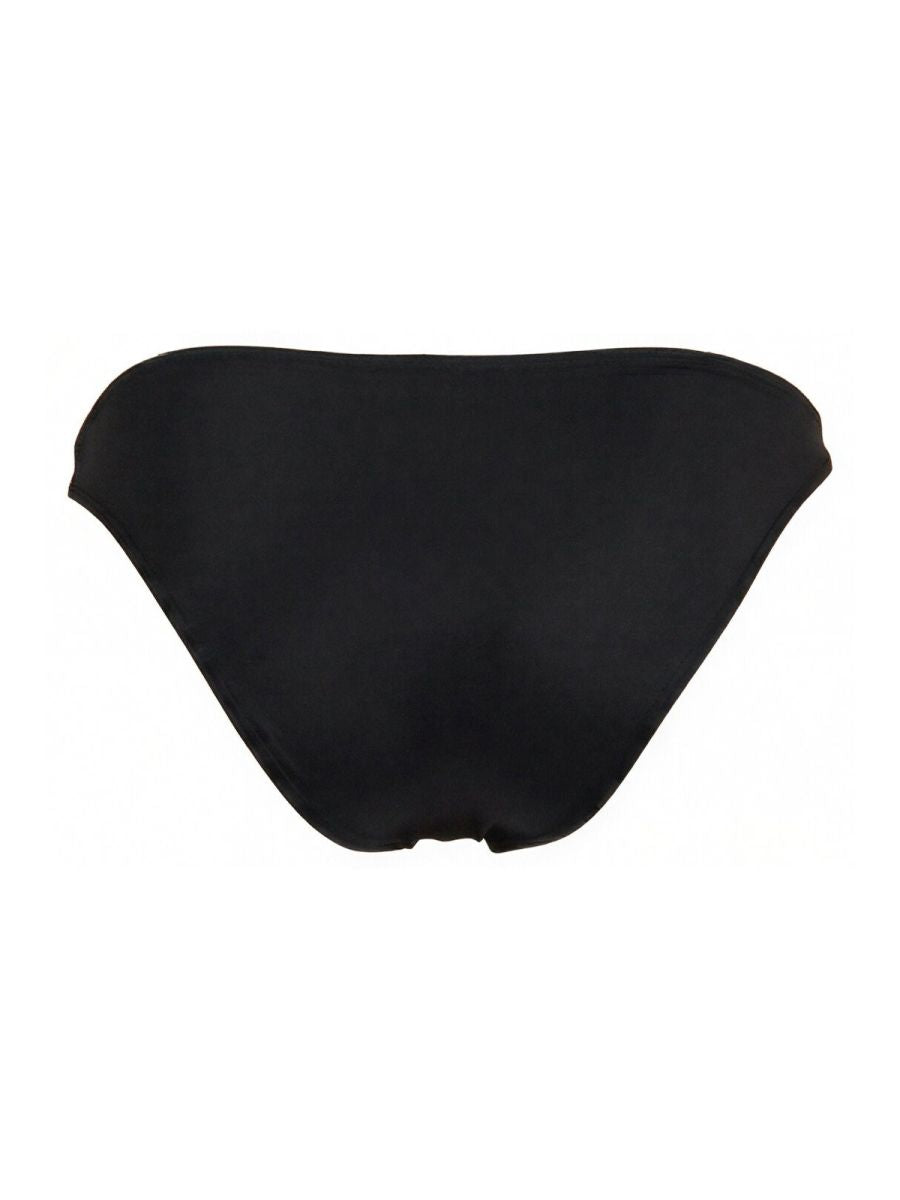 Black sleek travel swim bikini bottom jor 2273 with smooth form-fitting design shown from the back side