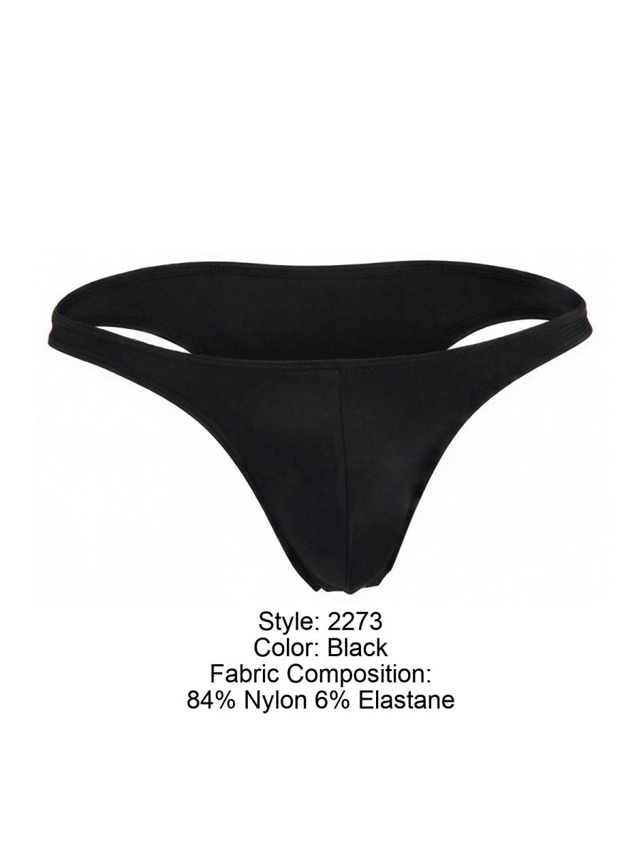 Black thong made of 84% nylon and 6% elastane from jor 2273 travel swim bikini in black color