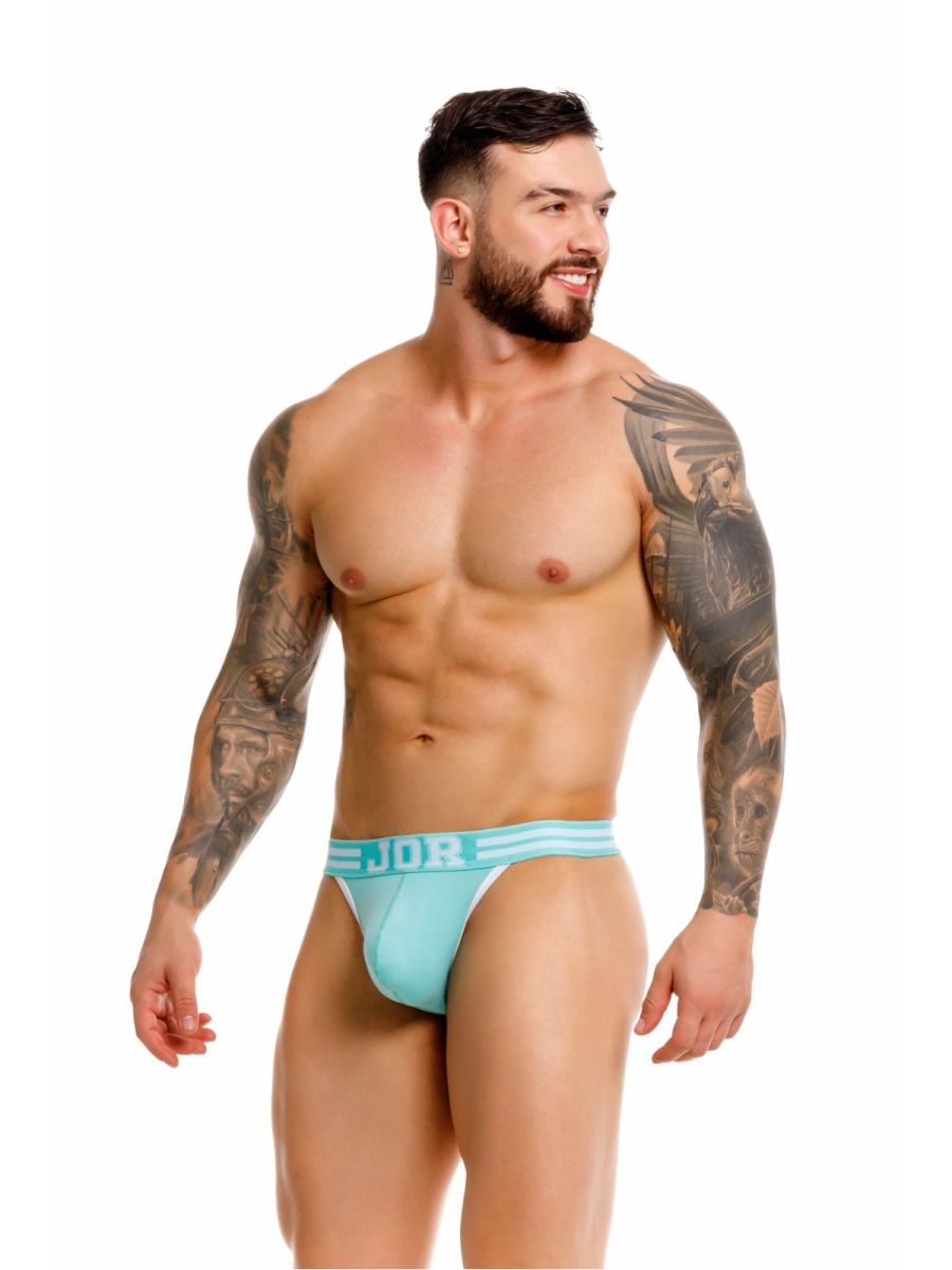 Light blue jor 2323 college thongs with matching elastic waistband in mint color for comfortable wear