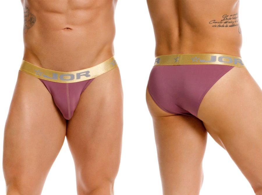 Jor 2328 soho bikini briefs in wine color with gold elastic waistband for stylish comfortable wear
