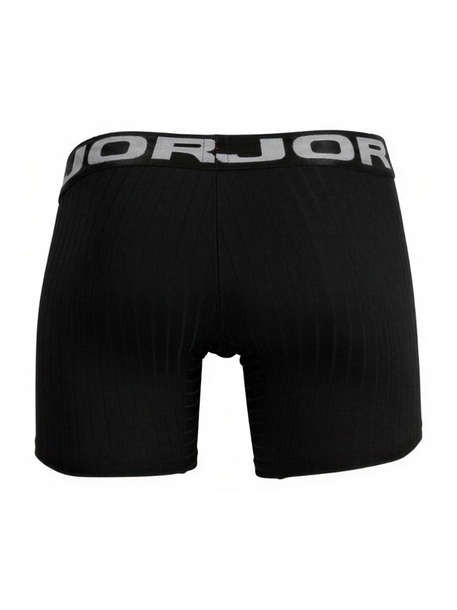 Black jor 2329 cronos boxer briefs with gray jorjor logo waistband designed for comfortable everyday wear