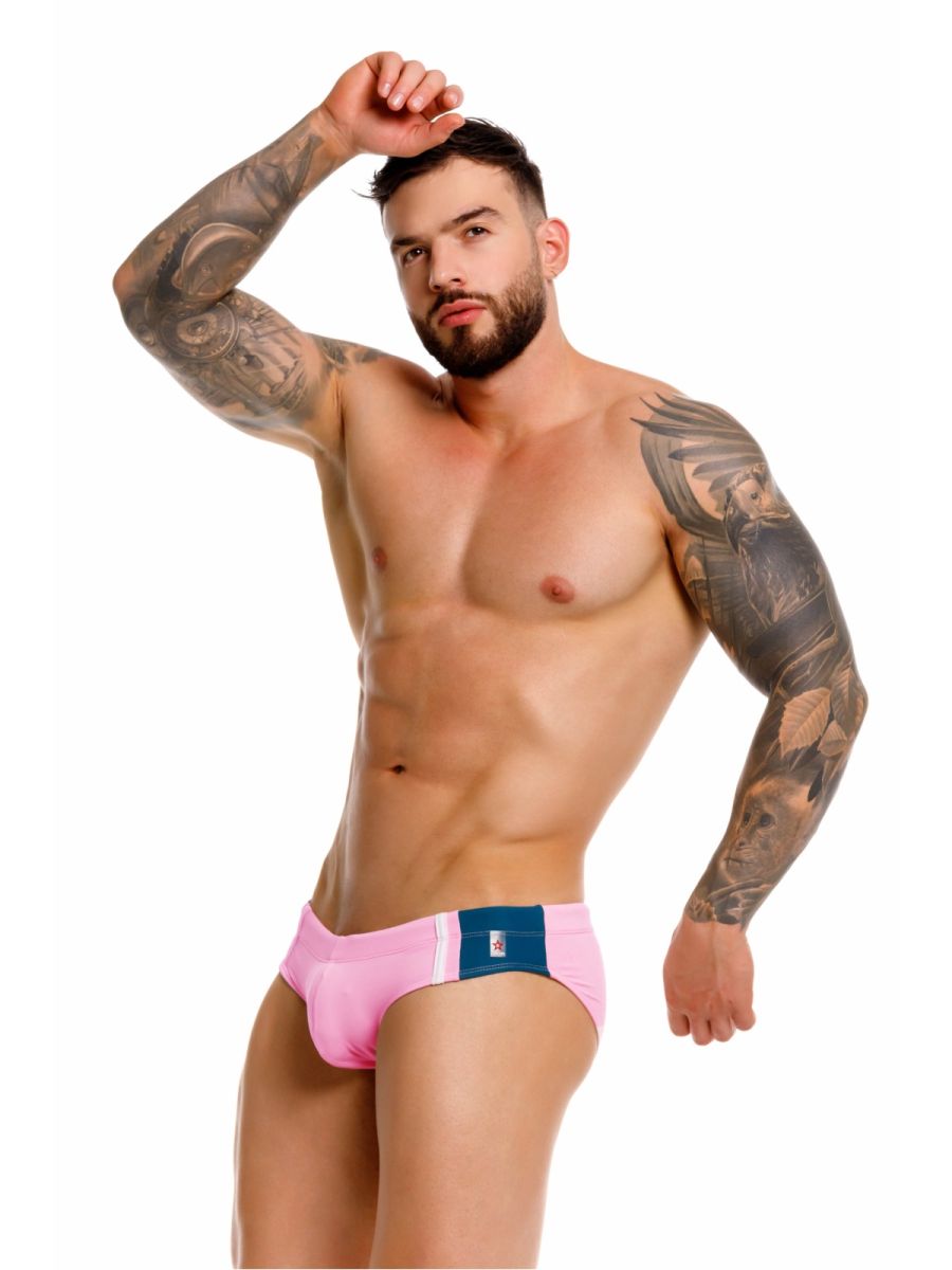 Pink and blue jor 2384 wind swim briefs with sleek modern design made for athletic performance and comfort