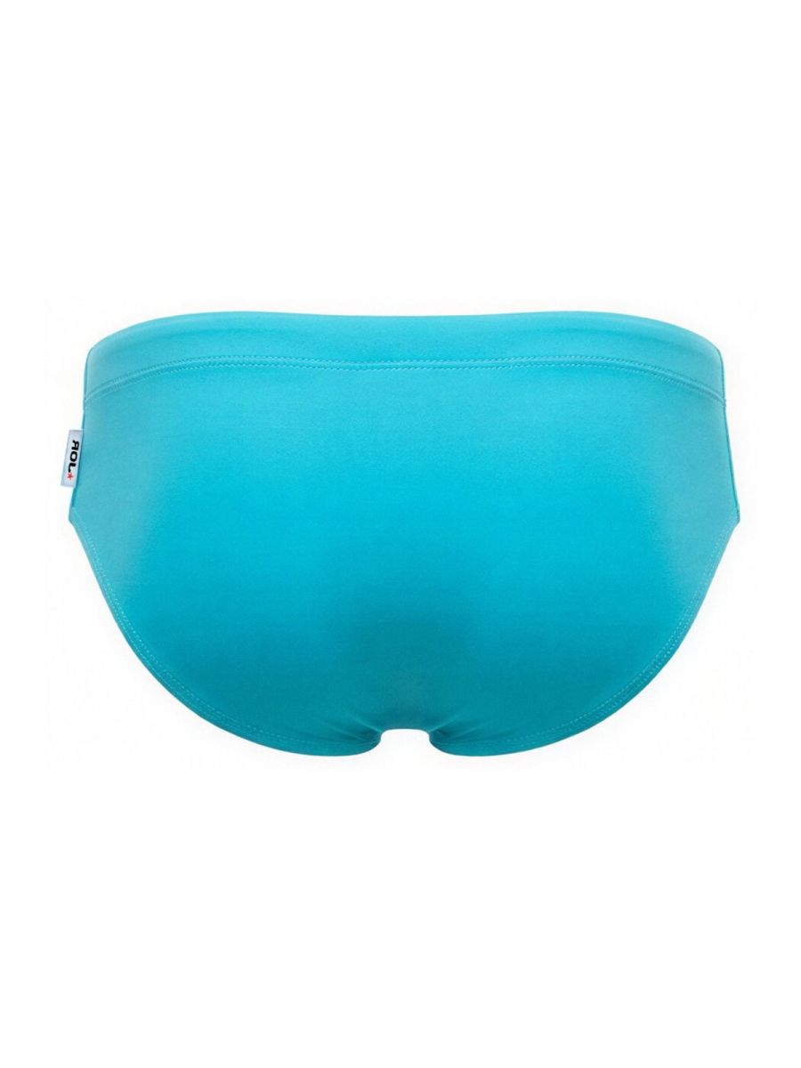 Jor 2387 travel swim briefs in turquoise with sleek solid stretchy fabric and subtle waistband seam