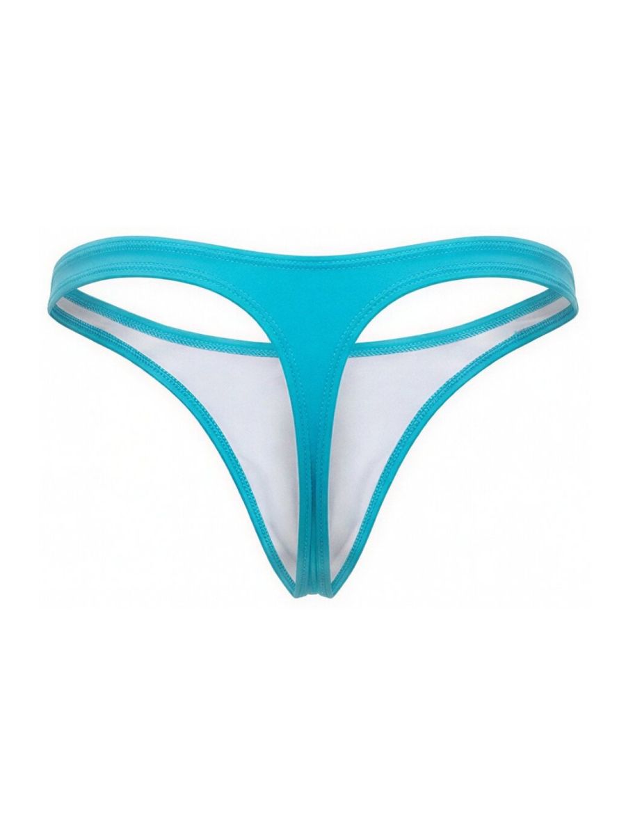 Jor 2389 travel swim thong in turquoise and white with sheer stretchy fabric for comfortable swimwear use