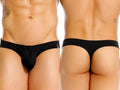 JOR 2451 Ropa interior de hombre, tanga lisa invisible, color negro