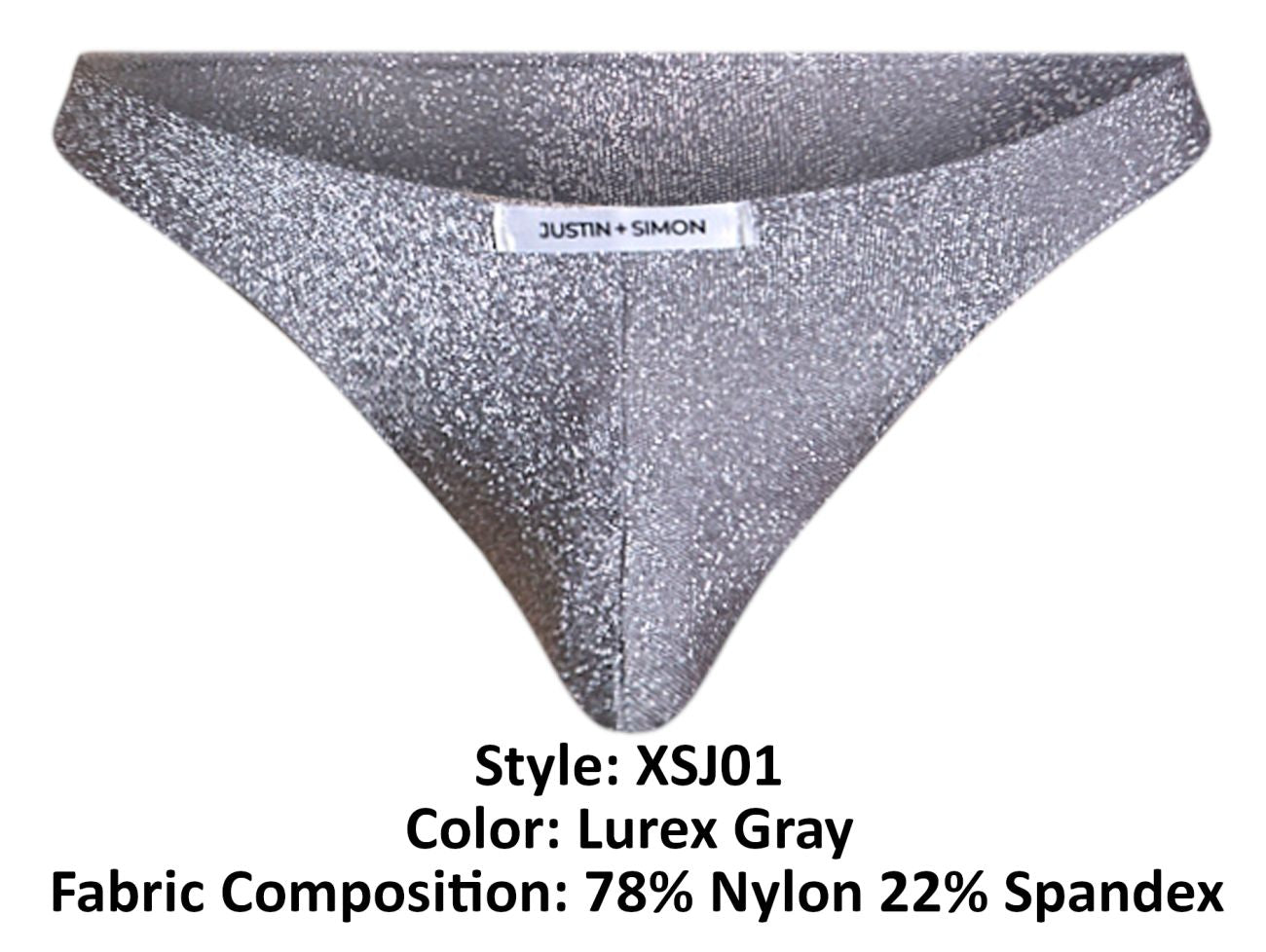 JUSTIN+SIMON XSJ01 Classic Bikini Color Lurex Gray - DealByEthan.gay loves JUSTIN+SIMON