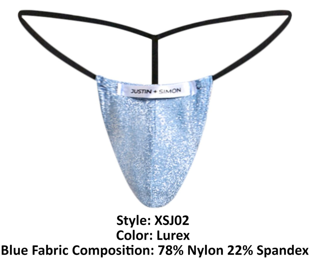 JUSTIN+SIMON XSJ02 Classic G-String Color Lurex Blue - DealByEthan.gay loves JUSTIN+SIMON