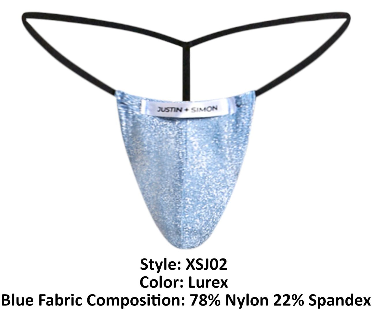 JUSTIN+SIMON XSJ02 Classic G-String Color Lurex Blue - DealByEthan.gay loves JUSTIN+SIMON