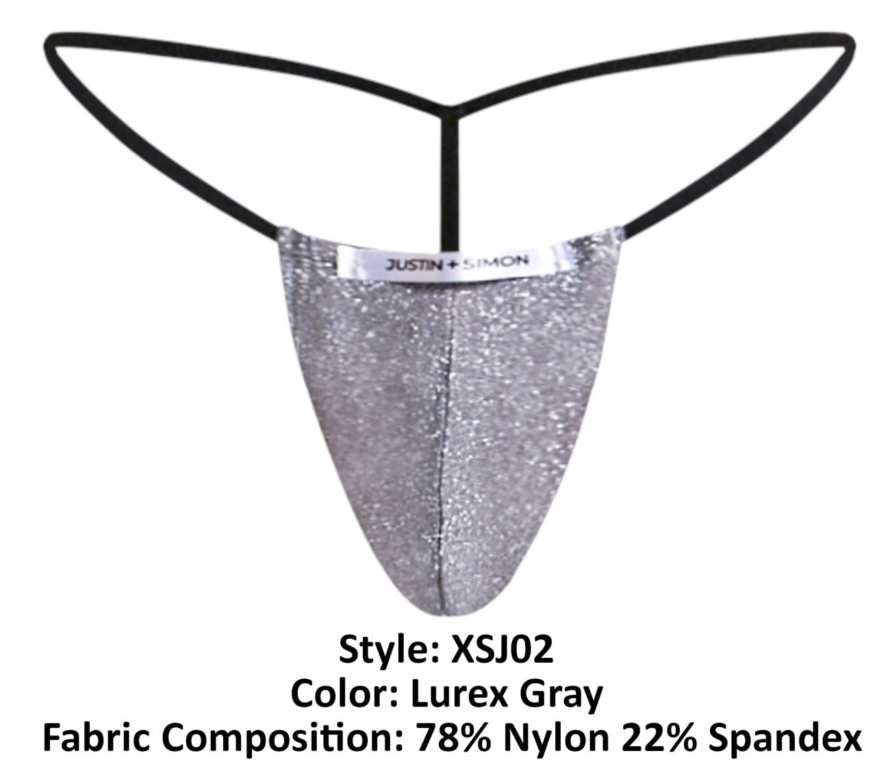 JUSTIN+SIMON XSJ02 Classic G-String Color Lurex Gray - DealByEthan.gay loves JUSTIN+SIMON