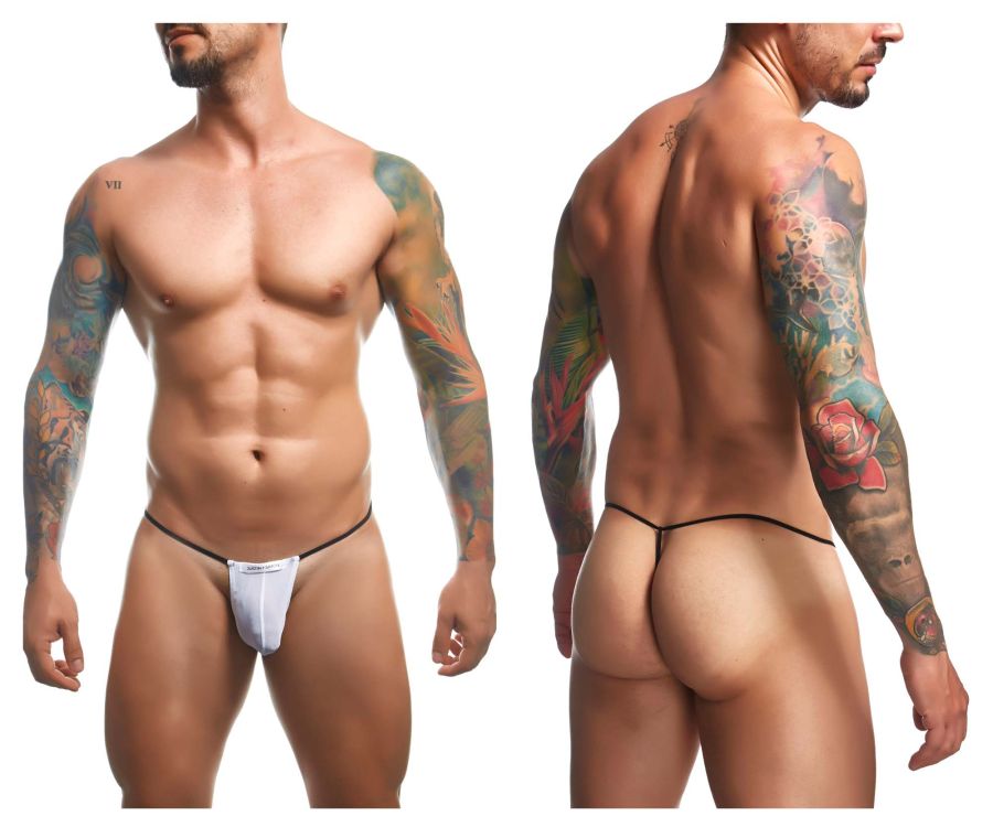 JUSTIN+SIMON XSJ02 Tanga Clásico Color Blanco Malla