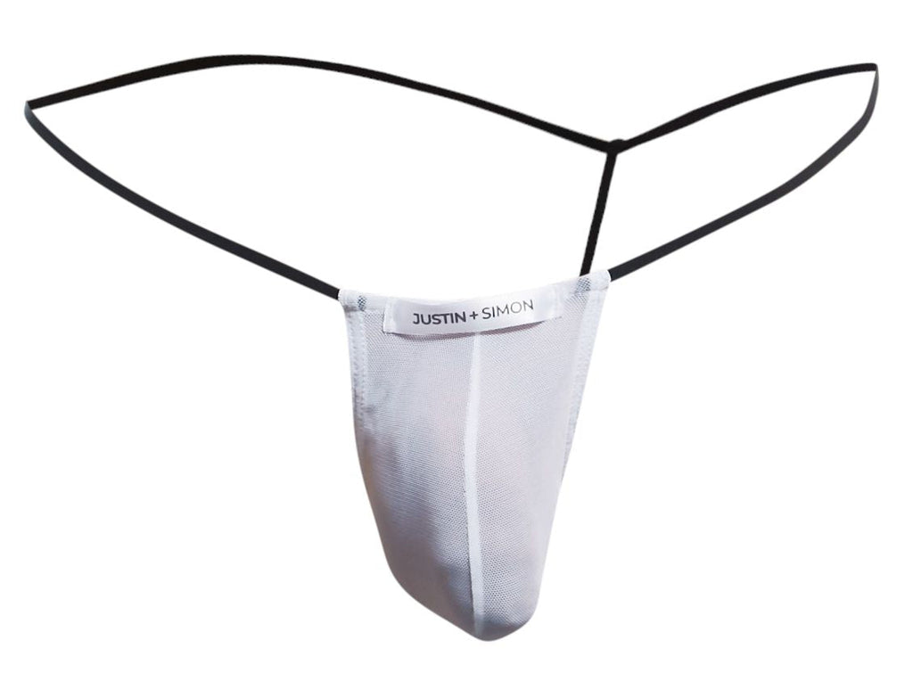 JUSTIN+SIMON XSJ02 Tanga Clásico Color Blanco Malla