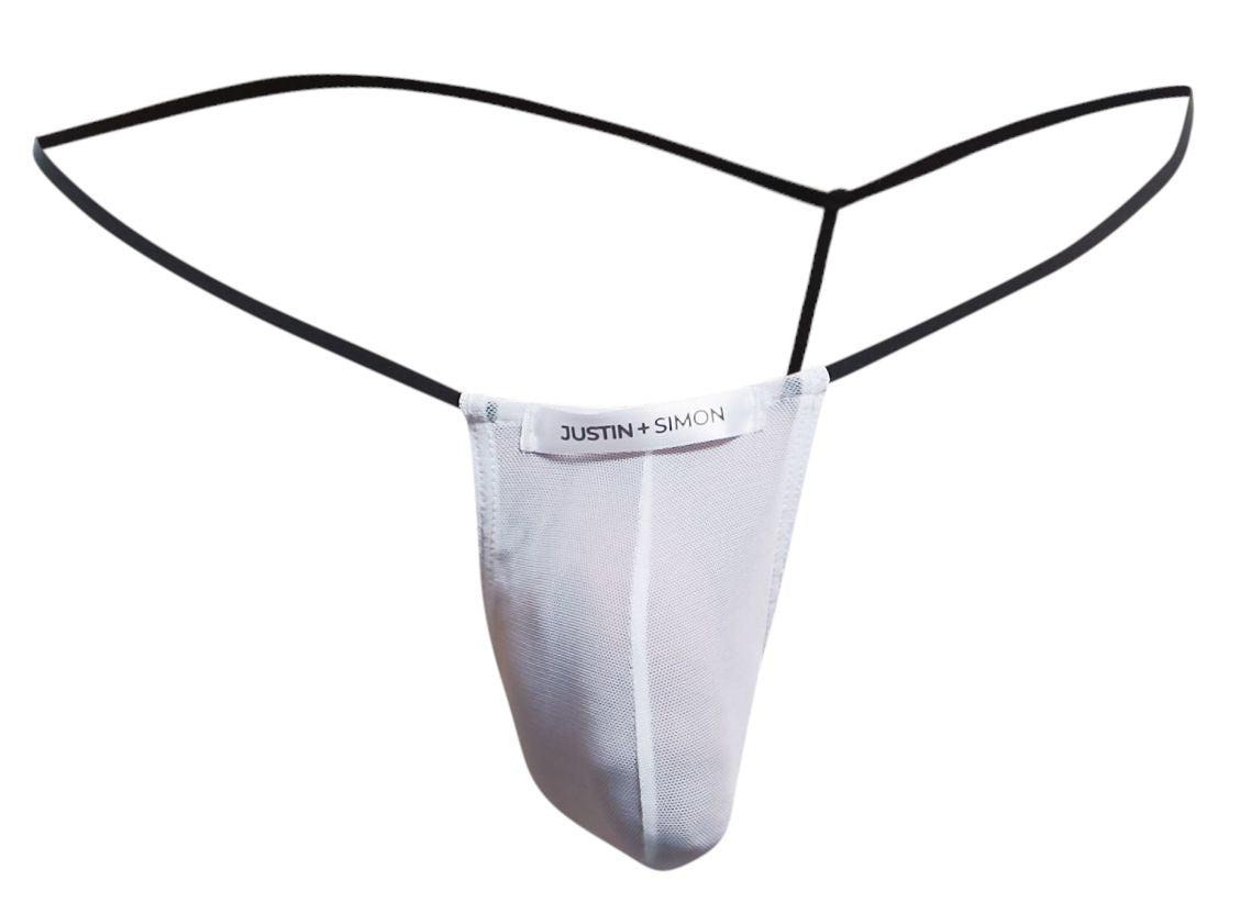 JUSTIN+SIMON XSJ02 Tanga Clásico Color Blanco Malla