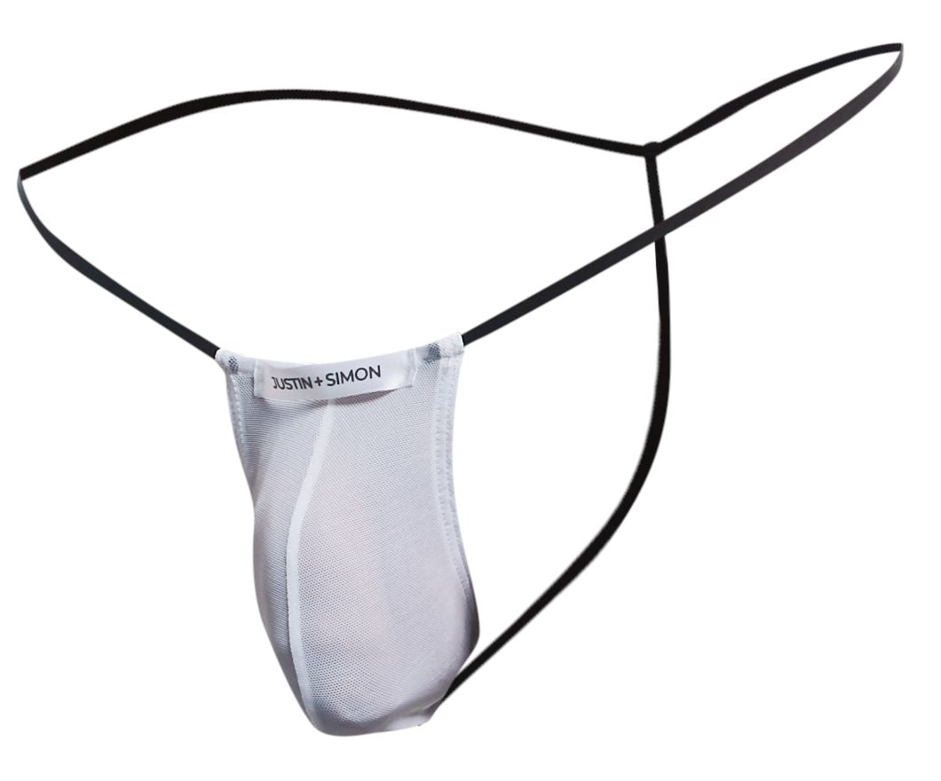JUSTIN+SIMON XSJ02 Tanga Clásico Color Blanco Malla