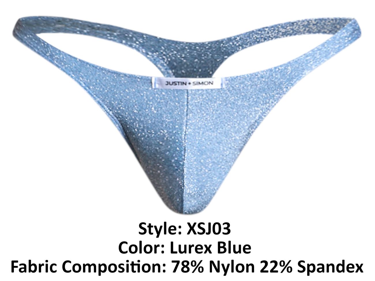 JUSTIN+SIMON XSJ03 Classic Thongs Color Lurex Blue - DealByEthan.gay loves JUSTIN+SIMON