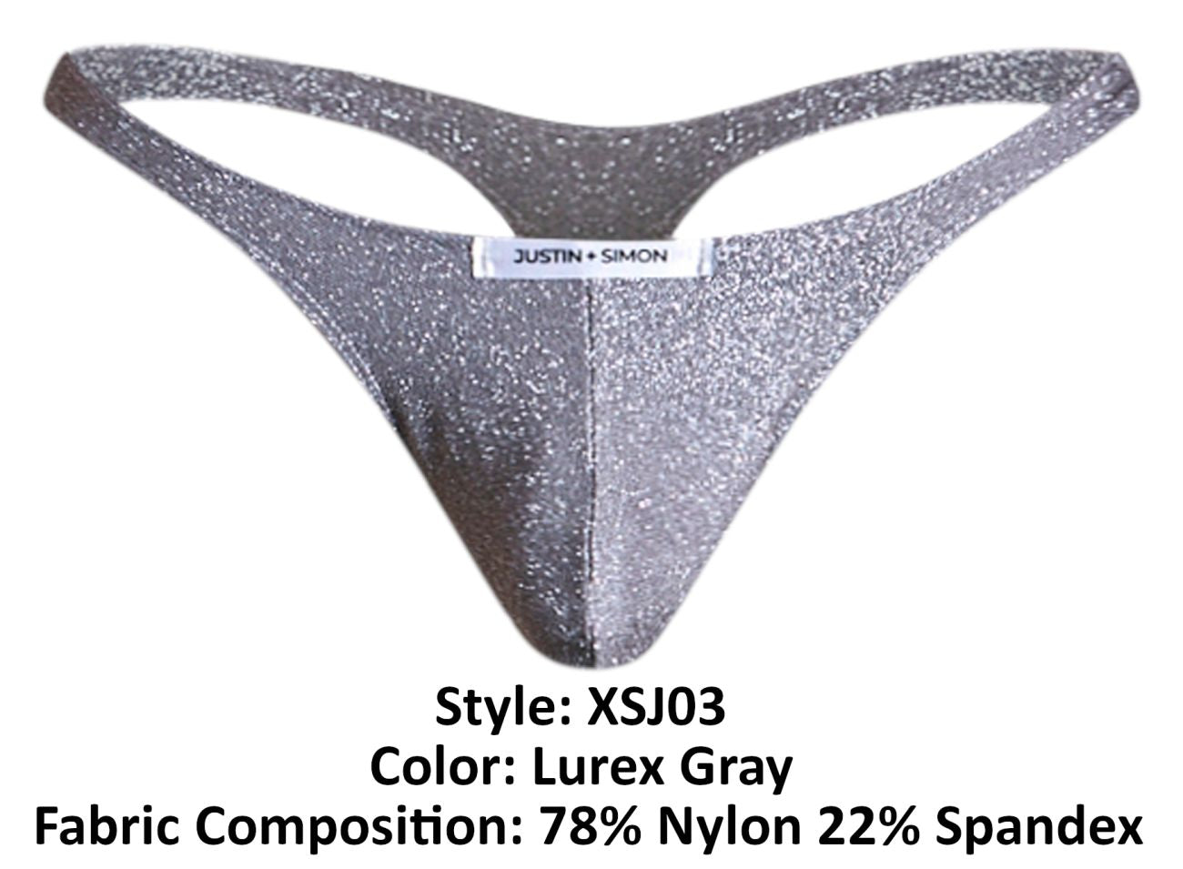 JUSTIN+SIMON XSJ03 Classic Thongs Color Lurex Gray - DealByEthan.gay loves JUSTIN+SIMON