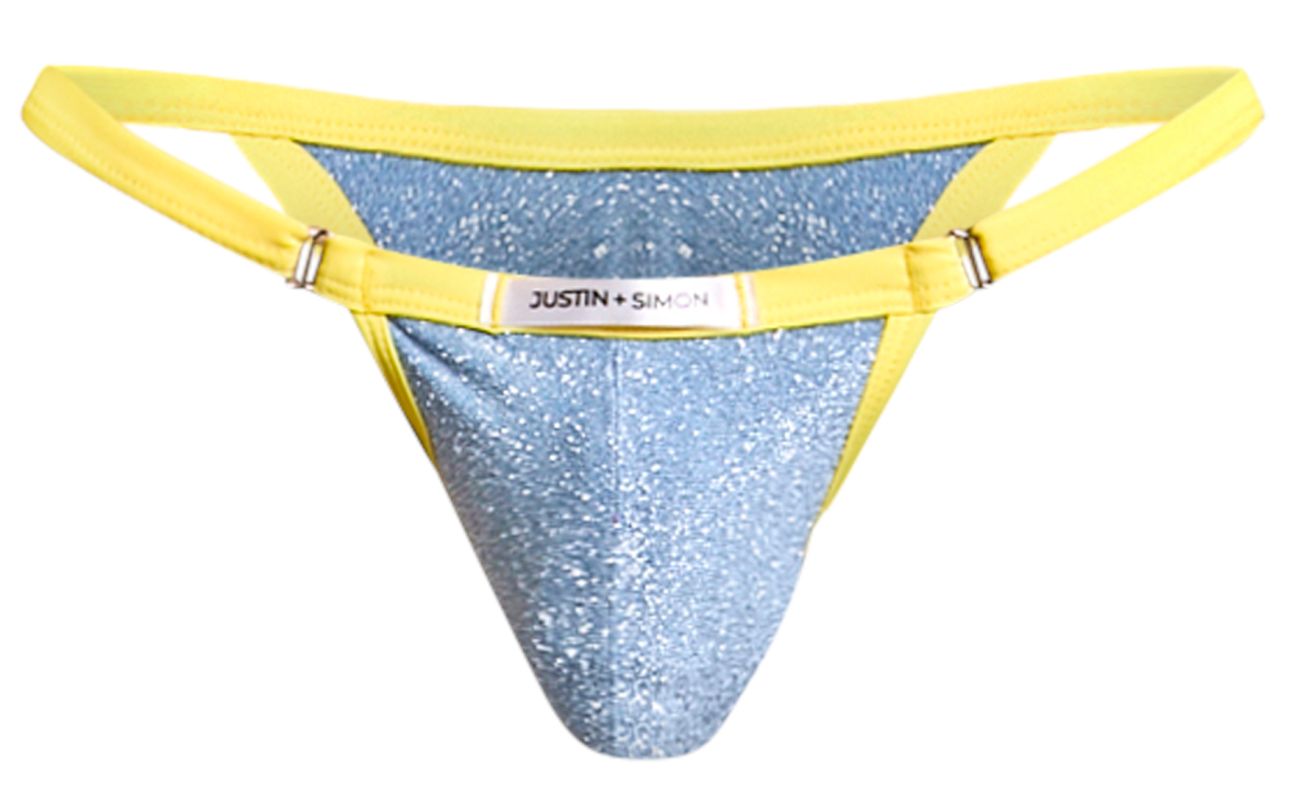JUSTIN+SIMON XSJ12 Bikini Color Lurex Blue - DealByEthan.gay loves JUSTIN+SIMON