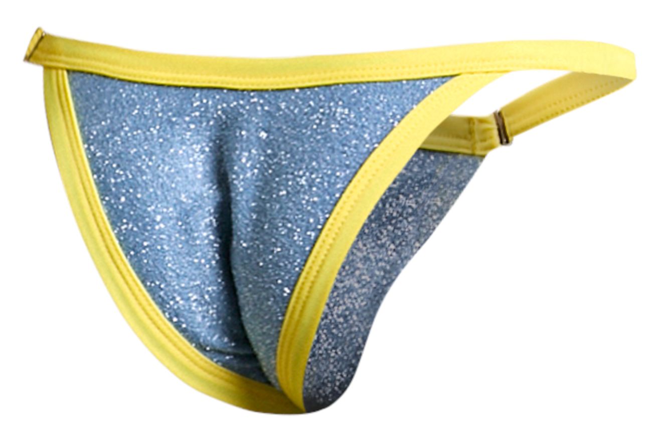 JUSTIN+SIMON XSJ12 Bikini Color Lurex Blue - DealByEthan.gay loves JUSTIN+SIMON