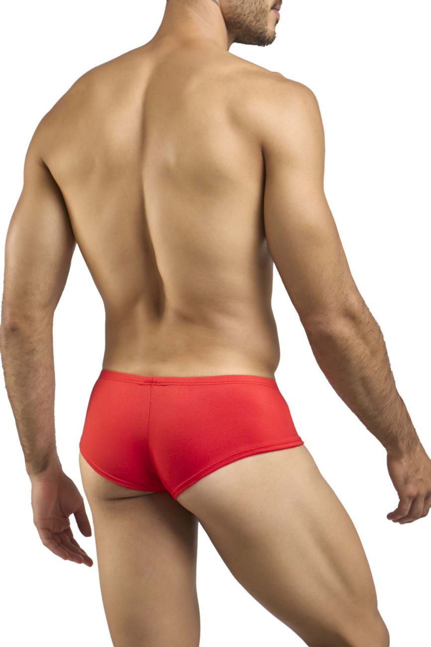 Justin simon xsj13 cheeky bulge boxer in peach red with smooth form-fitting fabric for comfortable wear