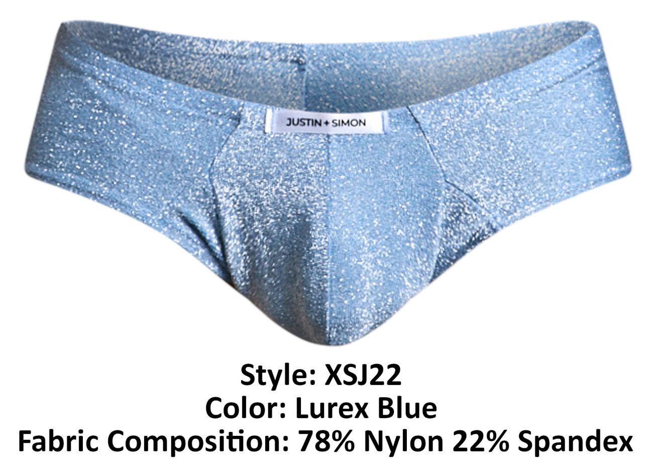 JUSTIN+SIMON XSJ22 Cheek Briefs Color Lurex Blue - DealByEthan.gay loves JUSTIN+SIMON