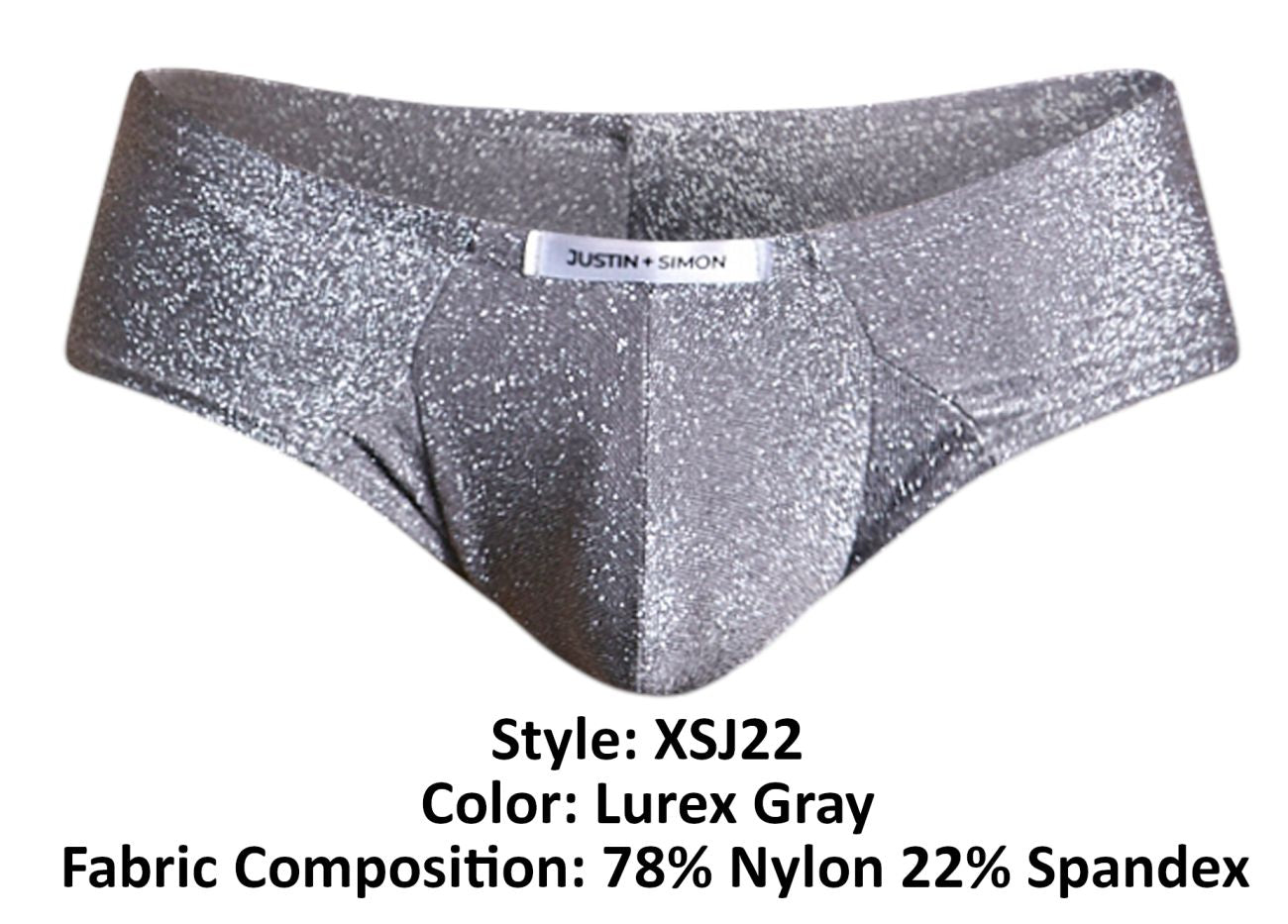 JUSTIN+SIMON XSJ22 Cheek Briefs Color Lurex Gray - DealByEthan.gay loves JUSTIN+SIMON