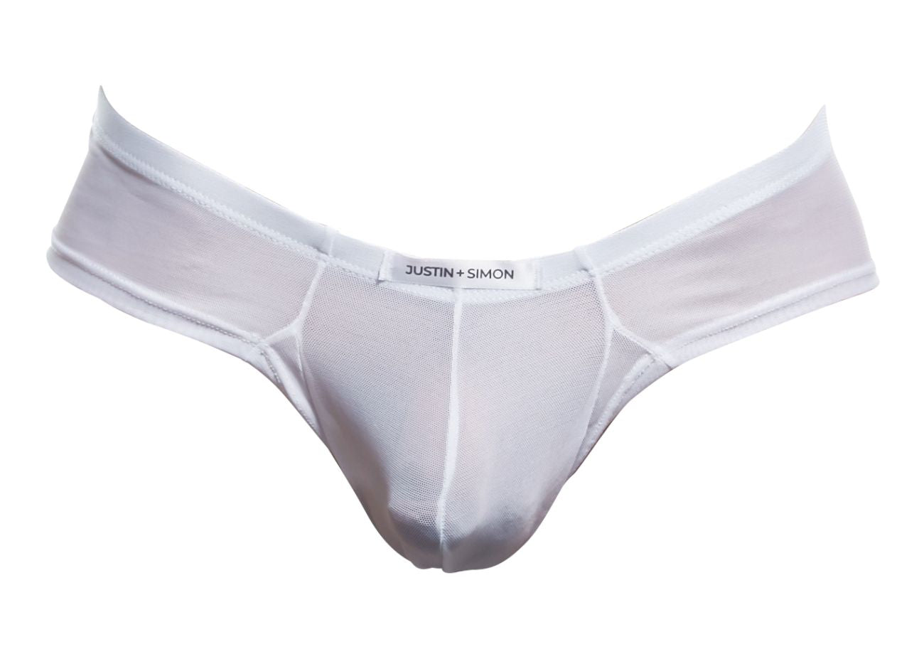 JUSTIN+SIMON XSJ22 Calzoncillos tipo mejilla de malla blanca