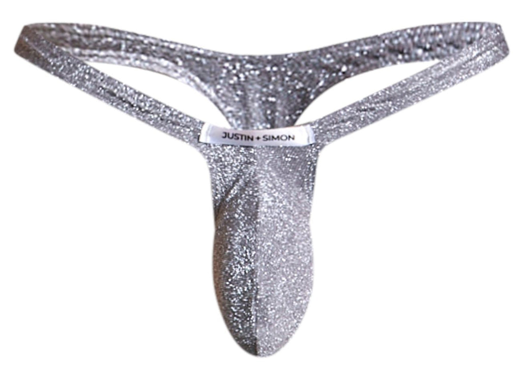 JUSTIN+SIMON XSJBU02 Bulge Thongs Color Lurex Gray - DealByEthan.gay loves JUSTIN+SIMON